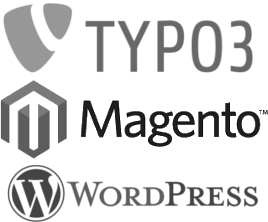 Logos TYPO3 Magento Wordpress